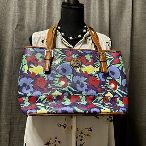 Giani Bernini Multicolored Flowers Print Handbag/Tote.